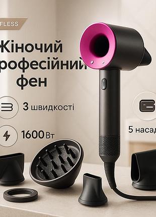 Професійний фен для укладання волосся з насадкою, фен з регульованою швидкістю і температурою cx-33