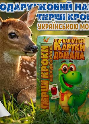 Подарочный набор карточек домана «привет, мир!», от 0 до 12 месяцев — развивающие карточки на украинском языке, 152 карточек