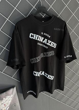 Футболка оверсайз черная chinazes 2.0, качество премиум