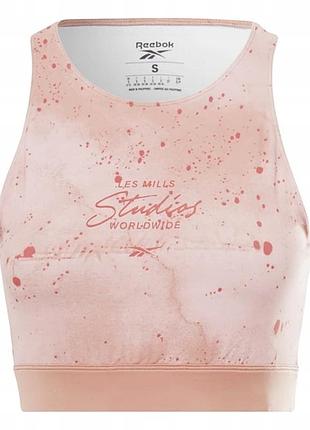 Кроп-топ reebok les mills® studios printed crop top (hd4171) - новый с бирками