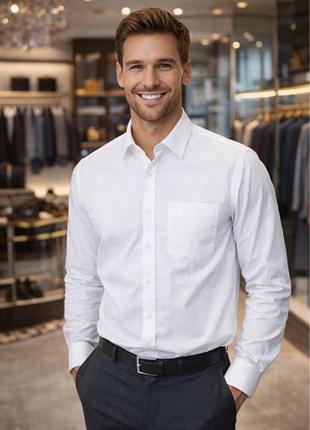 Сорочка чоловіча класична van heusen біла l- xl 100% бавовна