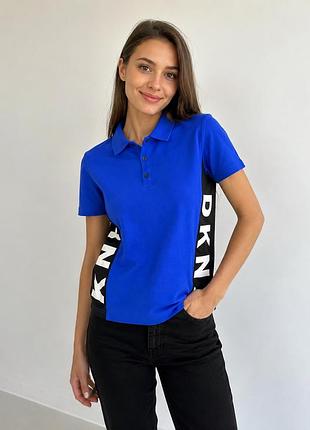 Dkny оригінальна синя футболка-поло, бавовняна сорочка-поло з логотипом dkny, розмір s/m