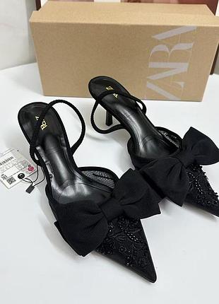 Туфлі zara туфли лодочки с бантом
