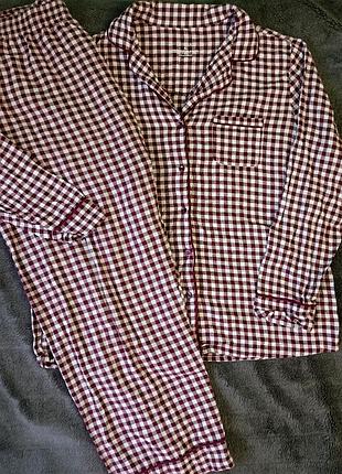 Фланелевая пижама primark в клетку (xl)
