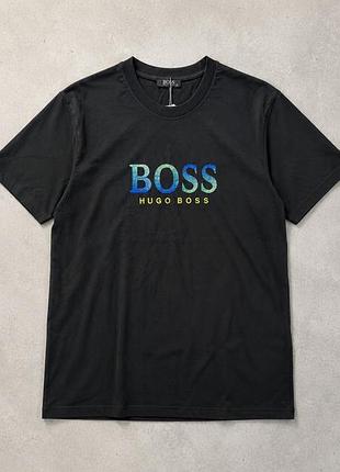 Футболка hugo boss чорна, 100% cotton.