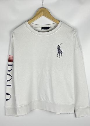 Белый свитшот polo ralph lauren