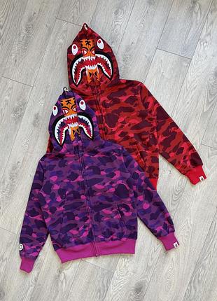 Зіп худі bape shark з замком