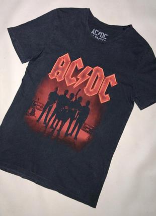 Серая в разводах футболка официальный мерч ac dc