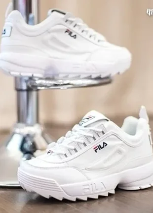 Кроссовки женские белые fila disruptor white, распродаж