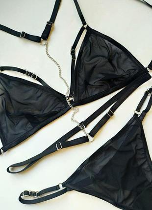Комплект нижнего белья из сетки 🖤⛓️