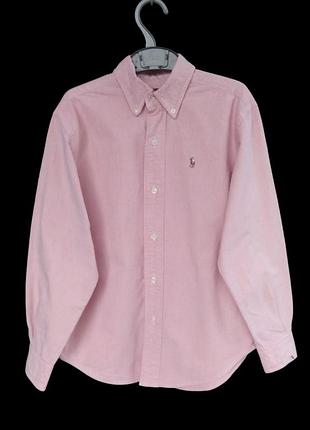 Брендова рожева сорочка polo ralph lauren на хлопчика 7-8 років