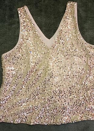 Сяючий топ у паєтках від m&s (marks & spencer) – колір "pink shell" ✨