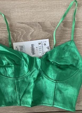 Атласний топ zara розмір s