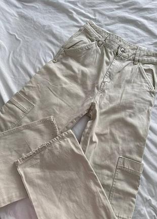 Молочні карго джинси h&m