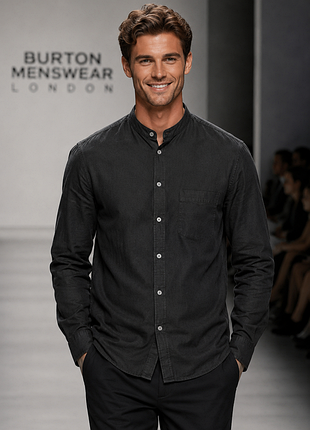Сорочка · чоловіча · burton menswear london · чорна · m · 100% бавовна