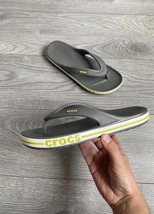 Crocs bayaband flip m6w8 р. 39/40 25 см slate grey lime punc