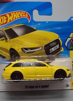 Машинка модель автомобиль hot wheels yellow 17 audi rs 6 avant желтая ауди авант No19058с