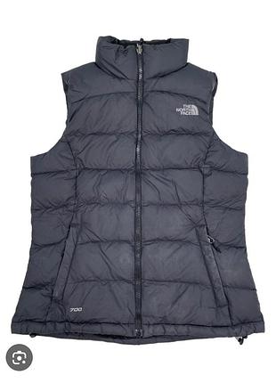 Женская пуховая жилетка the north face 700,черная размер s