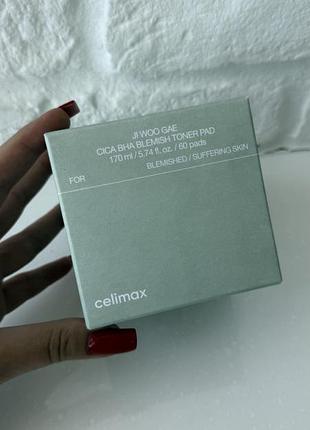 Celimax ji woo gae cica bha blemish toner pad