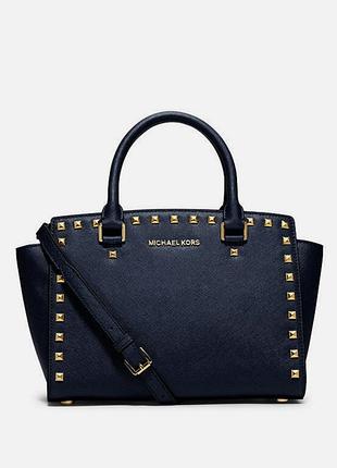 Жіноча сумка michael kors selma studded saffiano leather