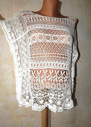 Бавовняна ажурна блуза