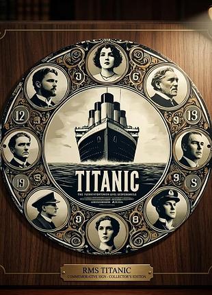 Металлическая винтажная круглая табличка/постер "титаник" (titanic) 20x20 см