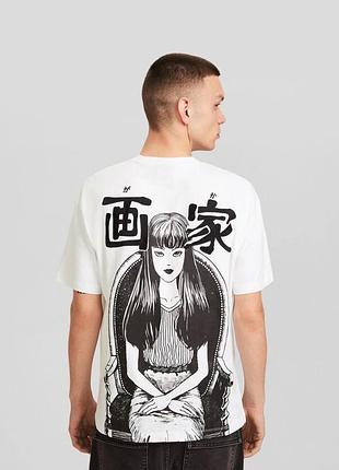 Лімітована футболка bershka x junji ito (tomie) — anime horror collection