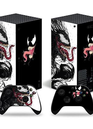 Комплект виниловых наклеек для xbox series x + 2 геймпада в стиле venom