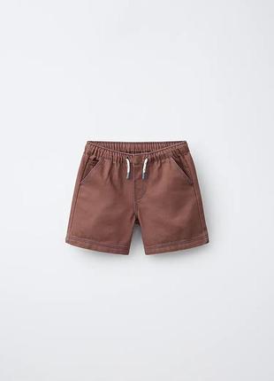 Котонові шорти з контрастною строчкою zara, розмір: 92см (2р), 110см( 5р), 116 см (6р )