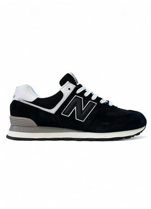 Кроссовки мужские new balance 574 black white grey