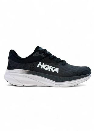 Кроссовки черные с белым hoka one challenger atr 7 black white
