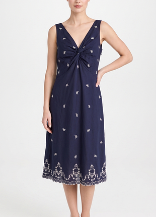 Изысканное хлопковое платье laura ashley с вышивкой ришелье, размер m (uk 12)
