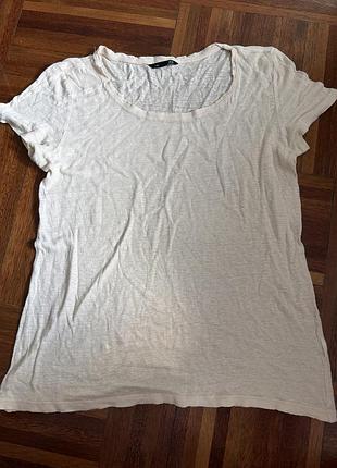 Базова льняна 💯 льон трикотажна футболка топ h&m m38  швеція 🇸🇪