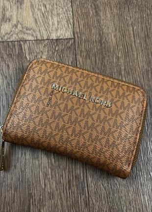 Гаманець michael kors коричневий жіночий візитниця міні кошильок портмоне