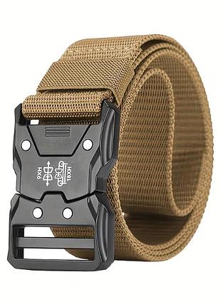 Тактический ремень с быстросъемной пряжкой на кнопке tactical belt тактический ремень койот