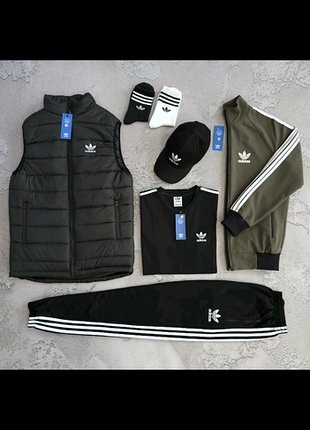 Набір adidas: жилет-кофта-штани-футболка-кепка-шкарпетки 2 пари🔥