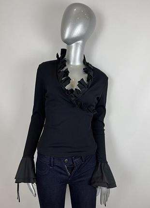 Blanc nature 40 черная кофта с декольте