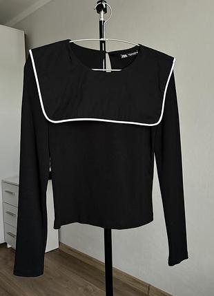 Лонгслів з акцентним комірцем zara