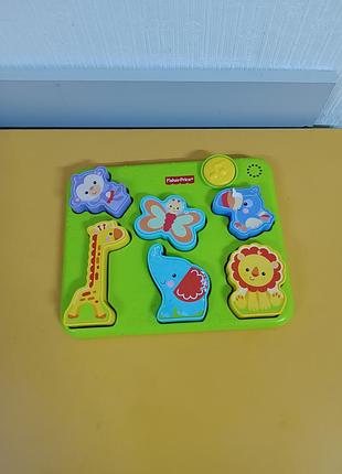 Пазл втулки сафари fisher-price silly sounds animal puzzle. для малышей, без звука