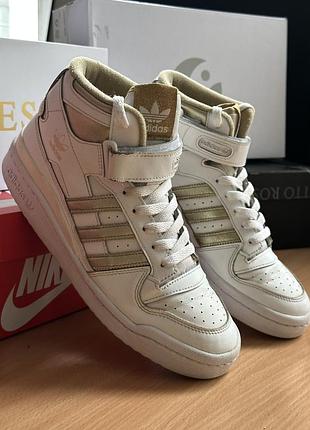 Adidas forum mid white matte gold