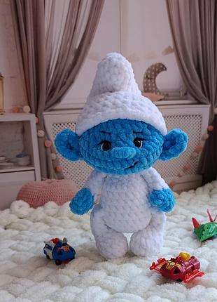 Крошка смурфик крючком амигуруми ручная работа