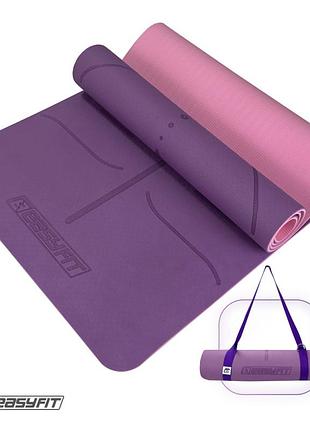 Коврик для йоги и фитнеса easyfit polarity padma с ремнем