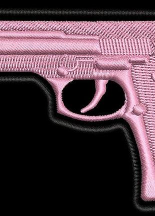 Шеврон «рожевий пістолет» (beretta) 6 см