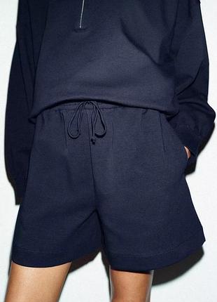 Шорти жіночі сині на шнурках zara new