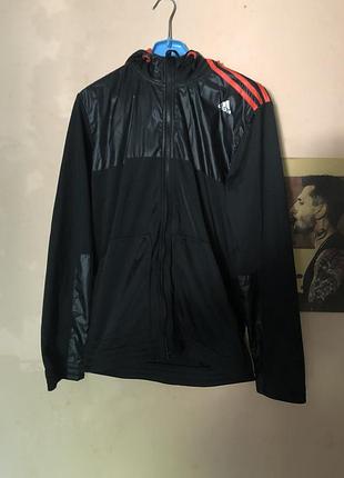 Зіп худі від бренду adidas з нейлоновими вставками і лампасами
