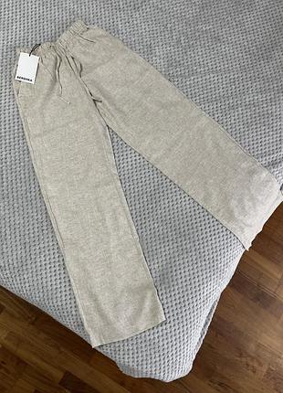 Штани з льону pull&bear