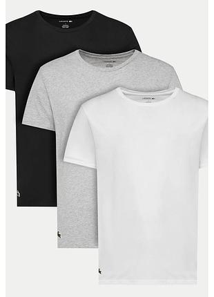 Футболка чоловіча lacoste xl набір футболок лакост фірмові чорна сіра біла