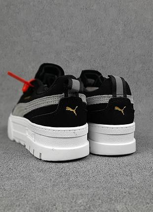 Puma mayze на платформе черные на белой