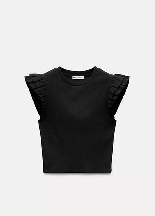 Топ жіночий чорний zara вкорочений