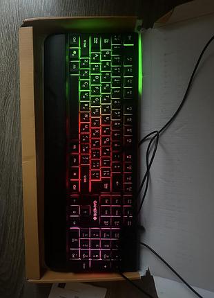 Ігрова клавіатура gamepro gk398 headshot з rgb-підсвіткою